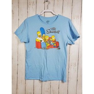The Simpsons Bart Simpson T-shirt Womens M Medium Light Blue Nice